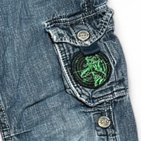 H&M Boys Star Wars Carpenter Jeans • Youth Sz 3–4Y • Elastic Waist Denim Painter - Picture 4 of 7
